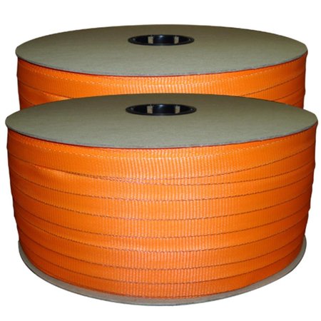 GOURMETGALLEY 0.75 in. Orange Woven Polyester Strap, 1650 ft. Coil - 2550 lbs System Strength GO2442426